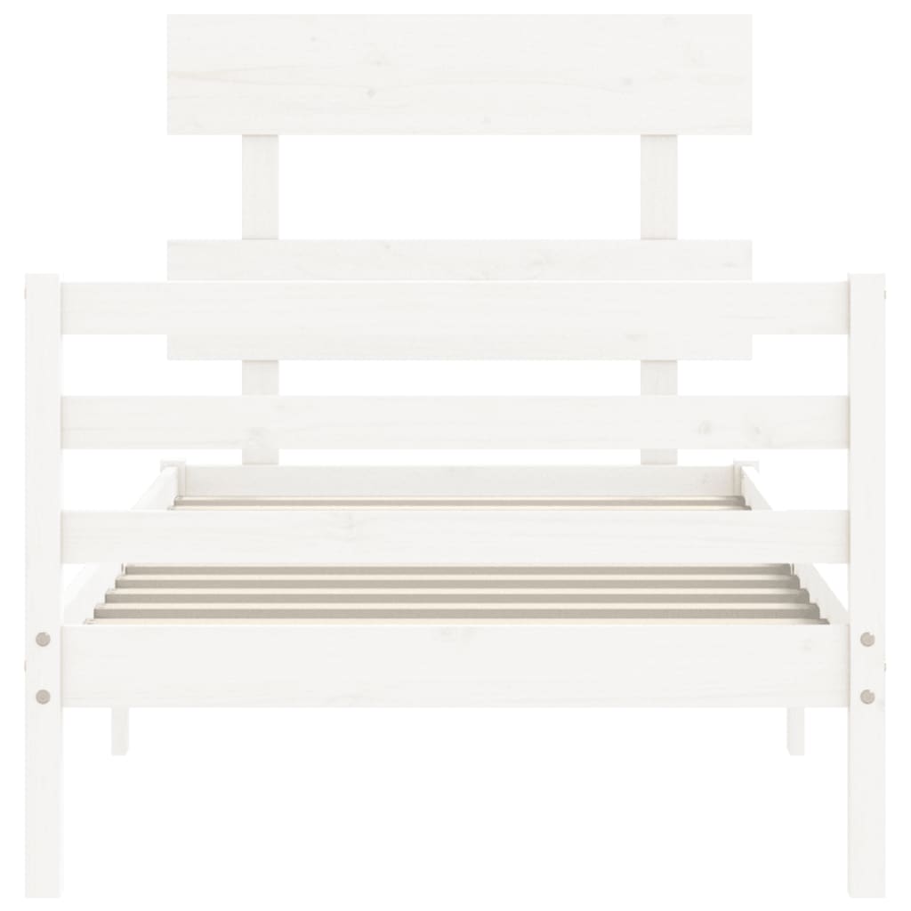 vidaXL Bed Frame without Mattress White 90x200 cm Solid Wood