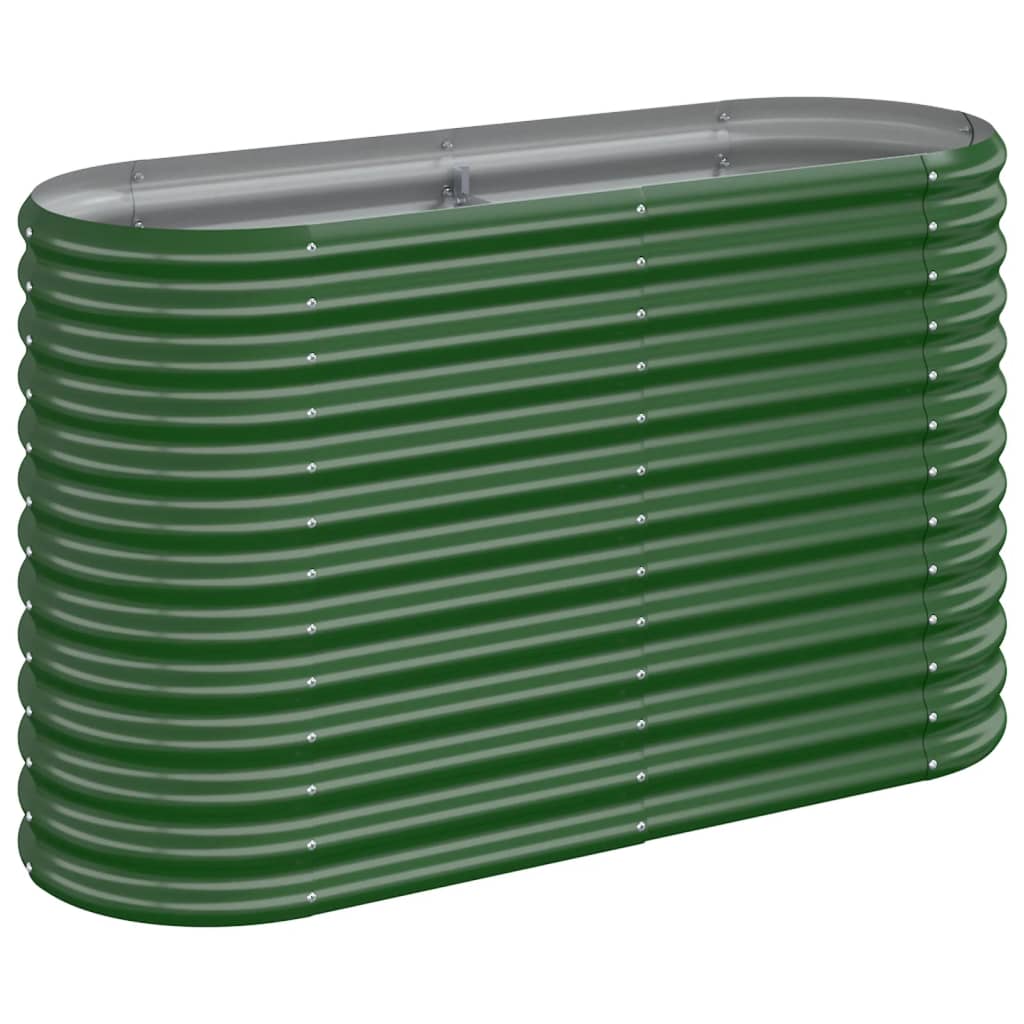 vidaXL Garden Raised Bed Powder-coated Steel 114x40x68 cm Green