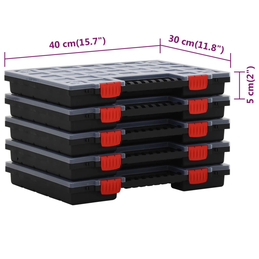 vidaXL Assortment Boxes 10 pcs 40x30x5 cm Polypropylene