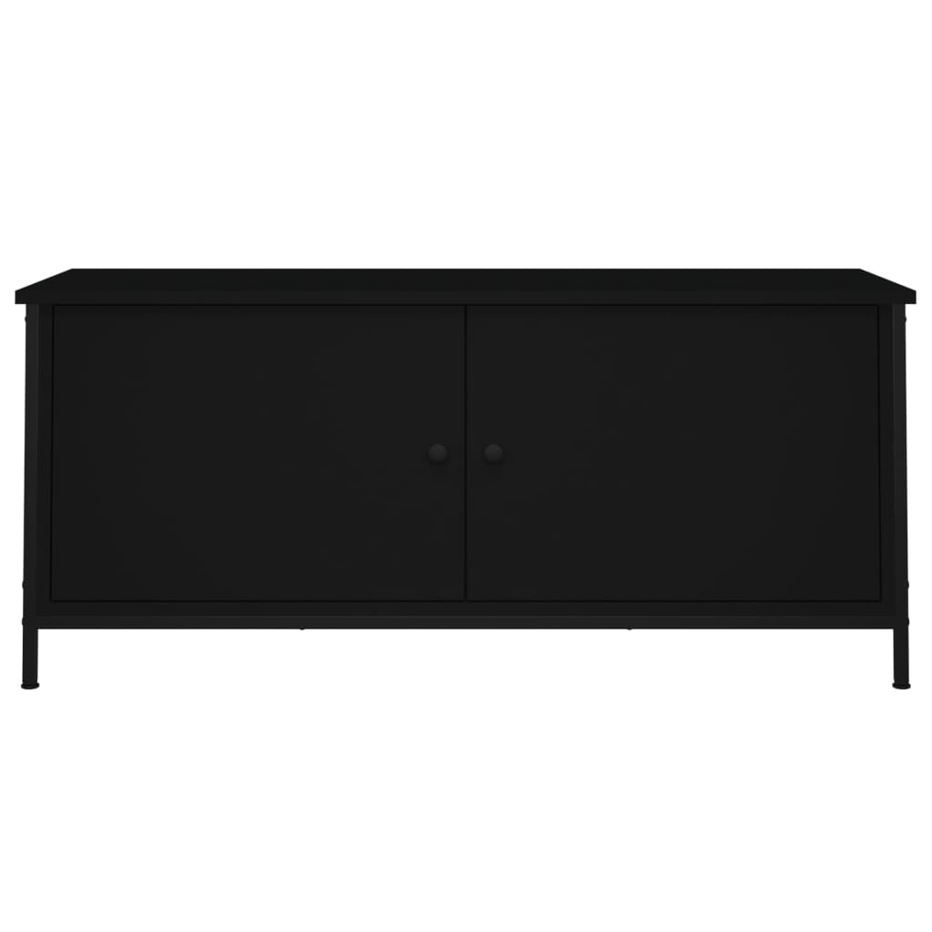 vidaXL TV Cabinet with Doors Black 102x35x45 cm Engineered Wood