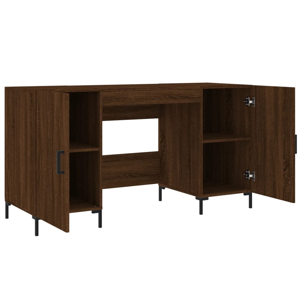 vidaXL Desk Brown Oak 140x50x75 cm Engineered Wood