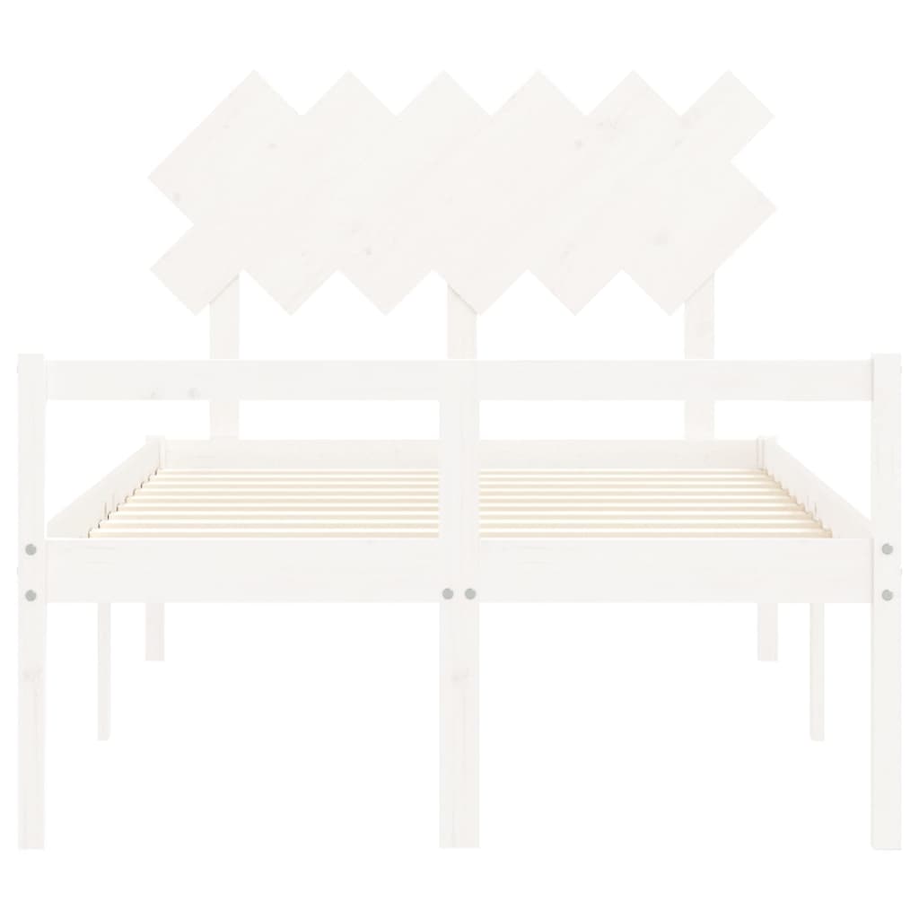 vidaXL Senior Bed without Mattress White Small Double Solid Wood