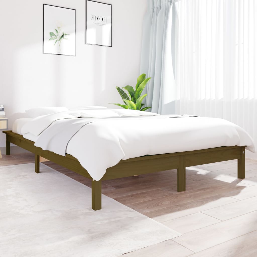 vidaXL Bed Frame without Mattress Honey Brown 140x200 cm Solid Wood