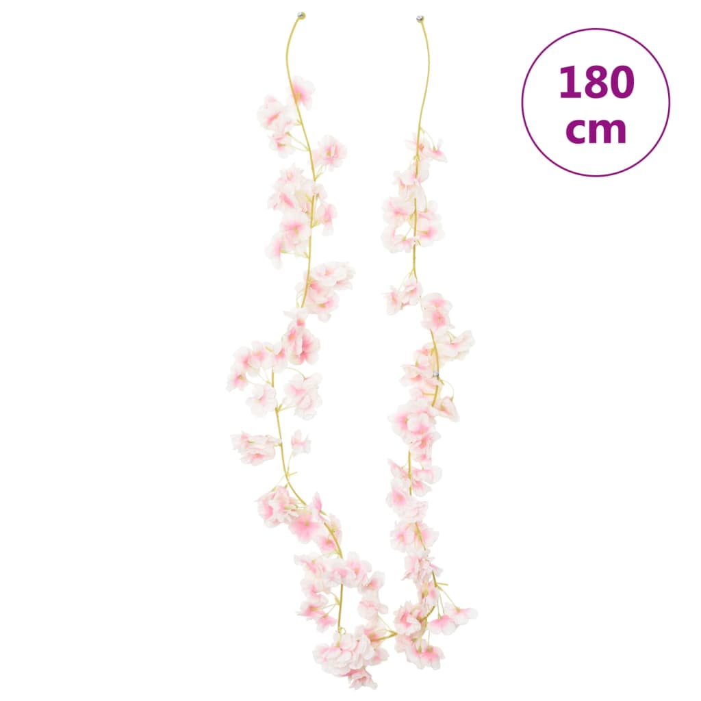 vidaXL Christmas Flower Garlands 6 pcs Light Pink 180 cm