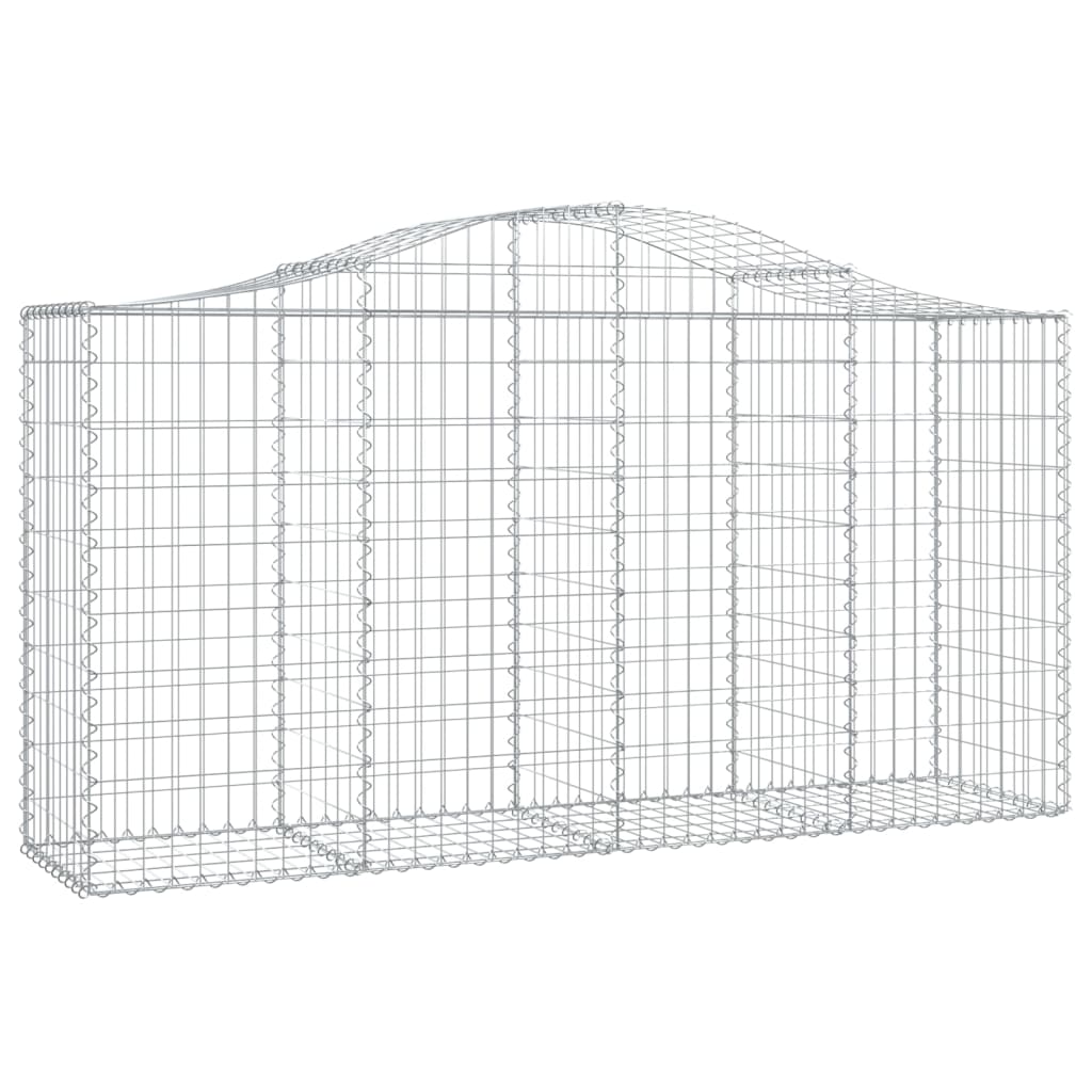 vidaXL Arched Gabion Baskets 15 pcs 200x50x100/120 cm Galvanised Iron