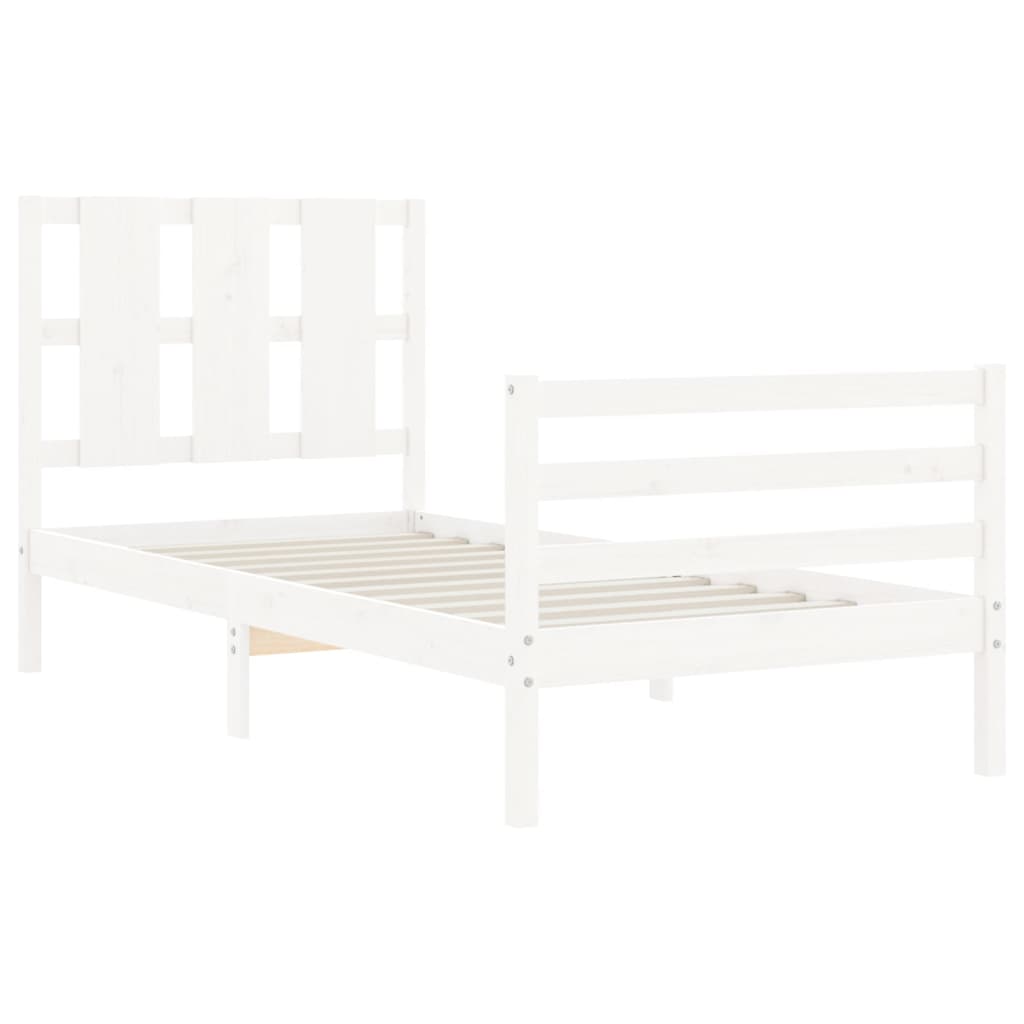 vidaXL Bed Frame without Mattress White 90x200 cm Solid Wood