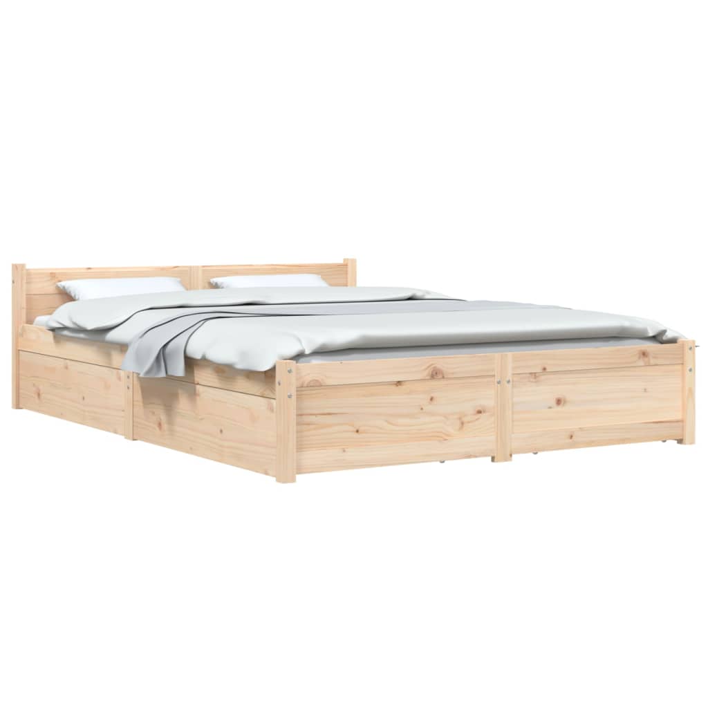 vidaXL Bed Frame without Mattress with Drawers 160x200 cm