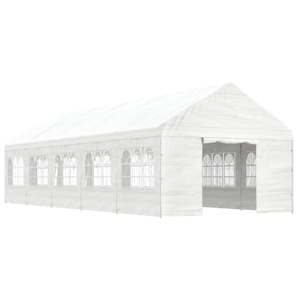 vidaXL Gazebo with Roof White 11.15x4.08x3.22 m Polyethylene