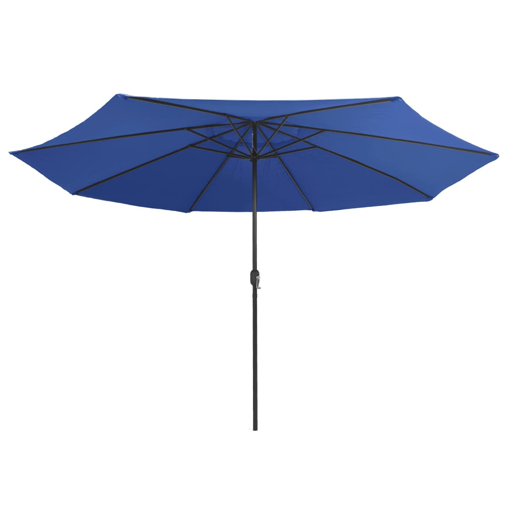 vidaXL Garden Parasol with Metal Pole 390 cm Azure Blue