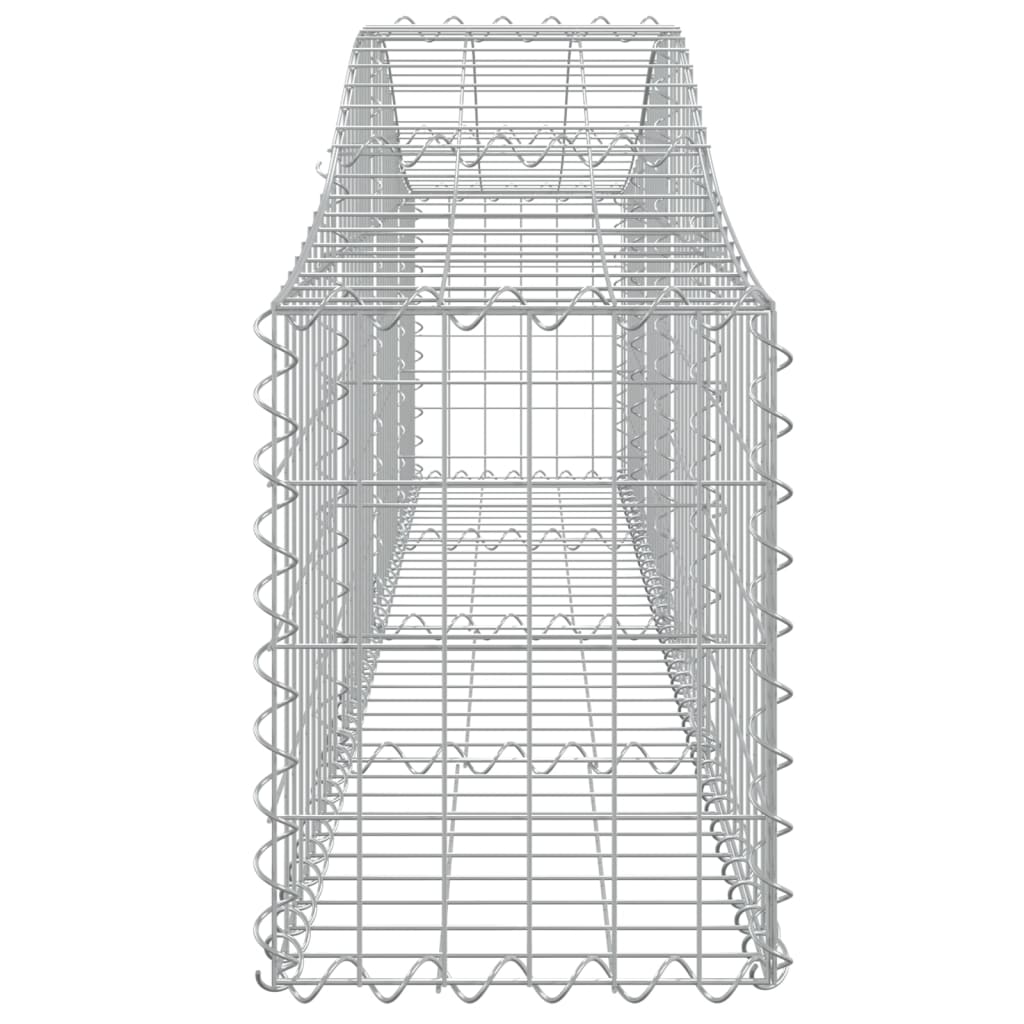 vidaXL Arched Gabion Baskets 7 pcs 200x30x40/60 cm Galvanised Iron