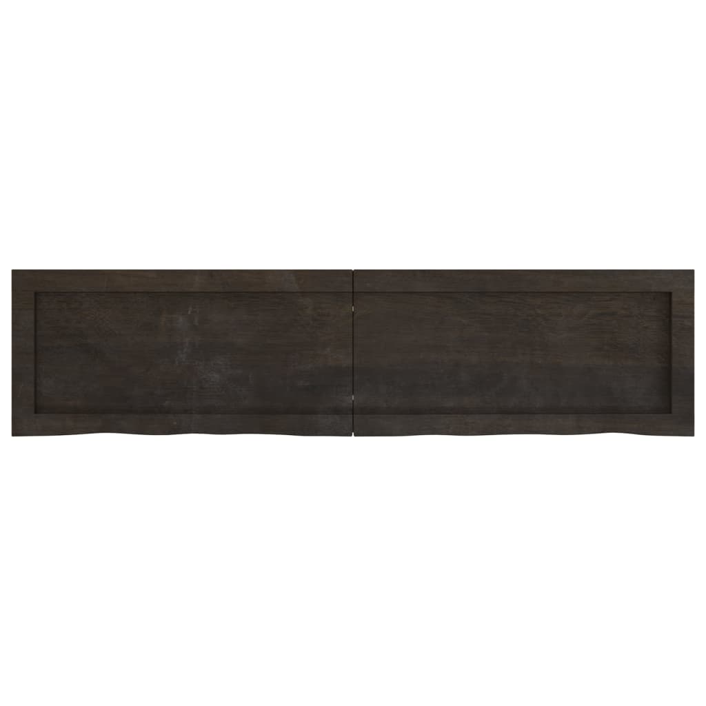 vidaXL Wall Shelf Dark Brown 120x30x(2-6) cm Treated Solid Wood Oak