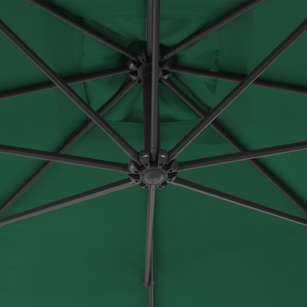 vidaXL Cantilever Garden Parasol with Steel Pole 250x250 cm Green