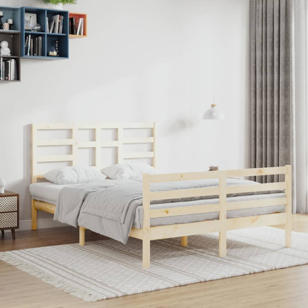 vidaXL Bed Frame without Mattress Solid Wood 140x200 cm