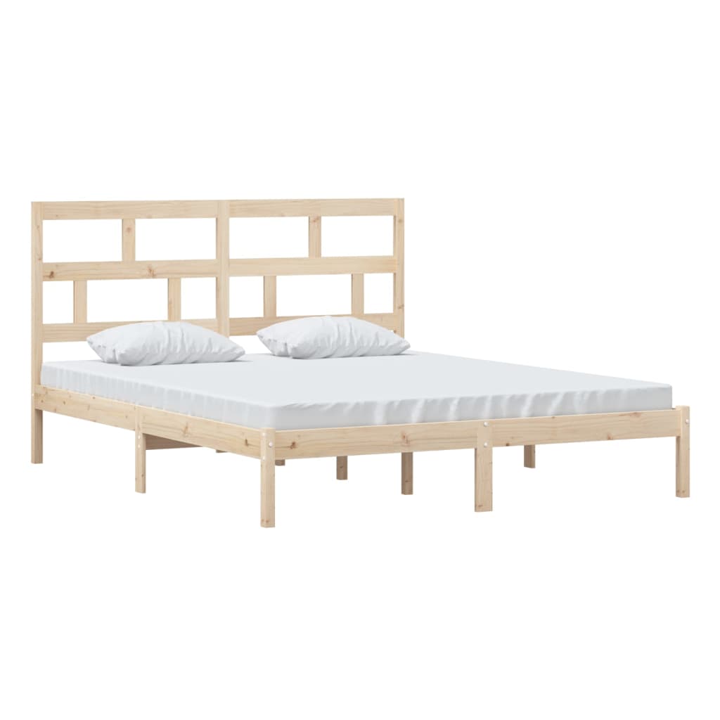 vidaXL Bed Frame without Mattress Solid Wood 160x200 cm (810027+814204)