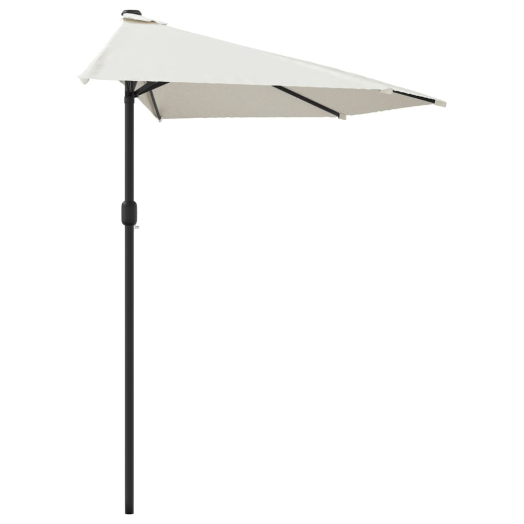 vidaXL Garden Parasol with Aluminium Pole Sand 300x155 cm Half