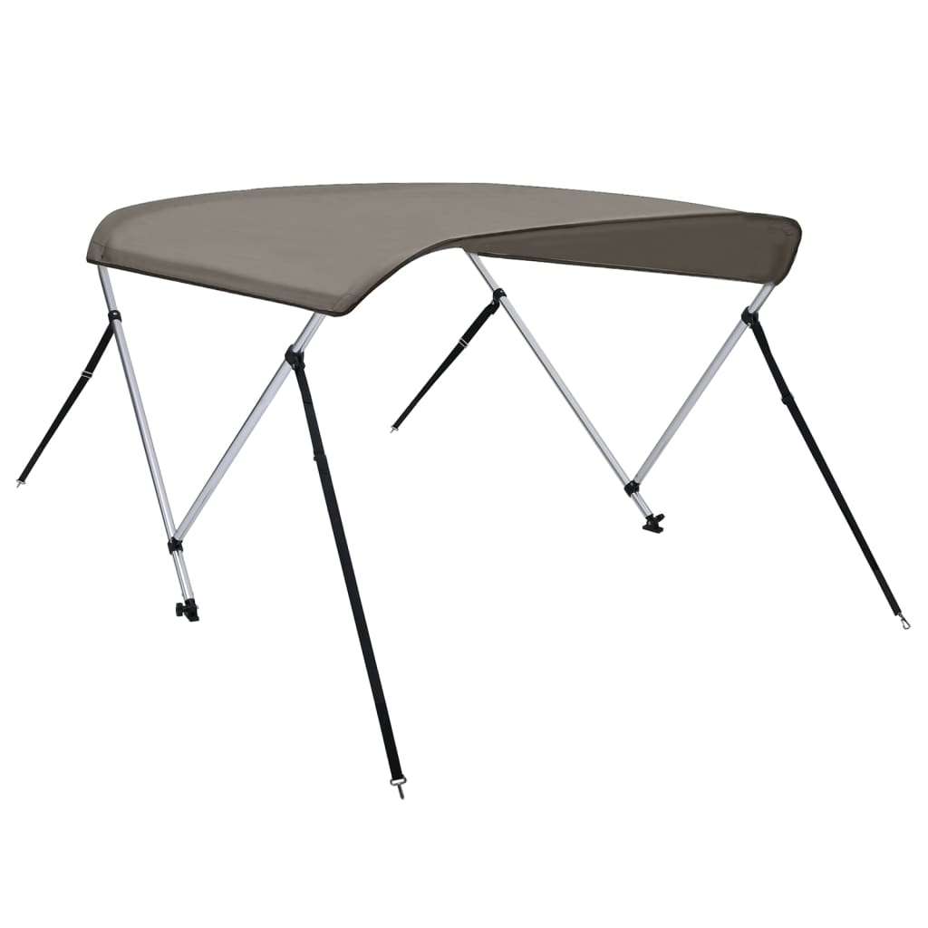 vidaXL 2-bow Bimini Top Grey 180x150x110 cm