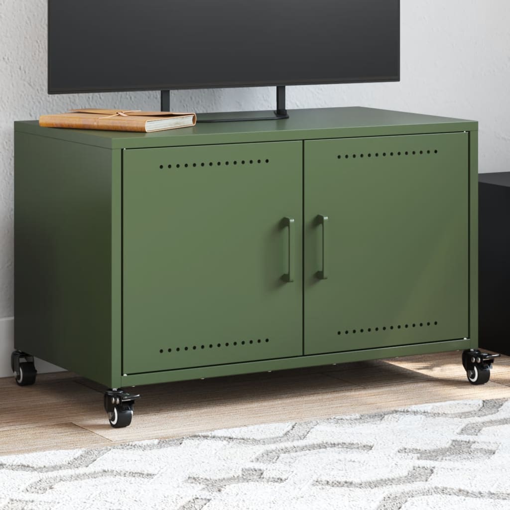 vidaXL TV Cabinet Olive Green 68x39x43.5 cm Steel