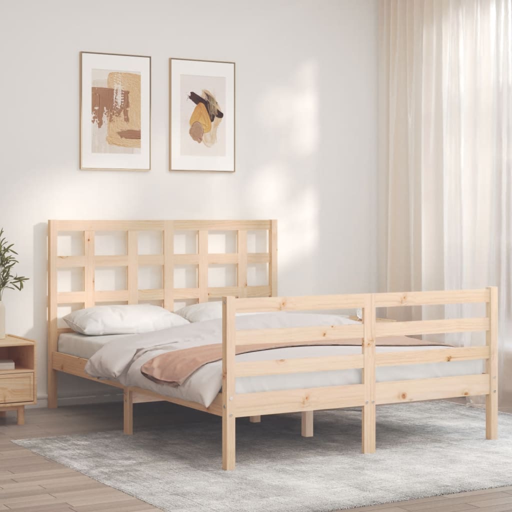 vidaXL Bed Frame without Mattress 140x190 cm Solid Wood