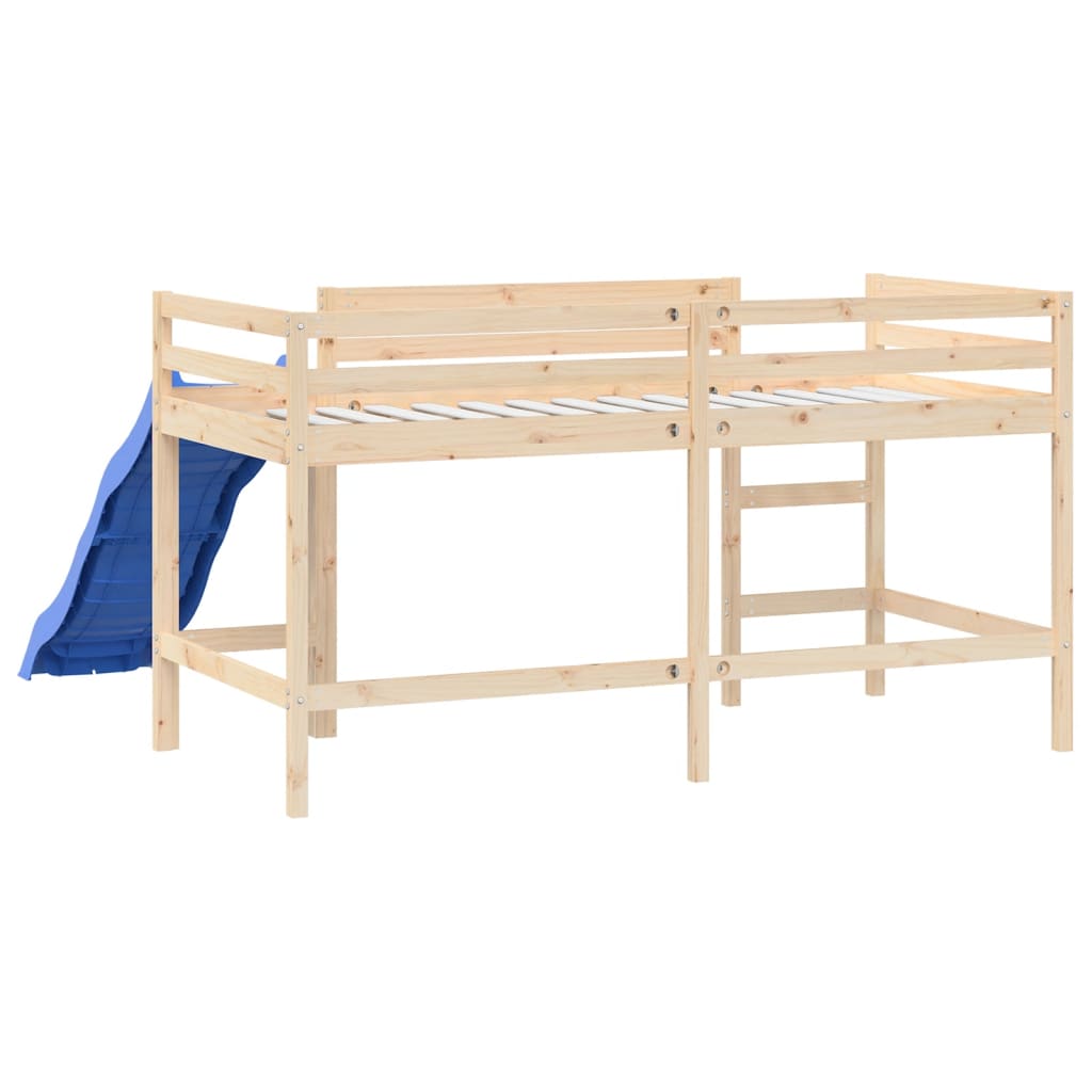 vidaXL Kids' Loft Bed without Mattress with Slide 90x200 cm