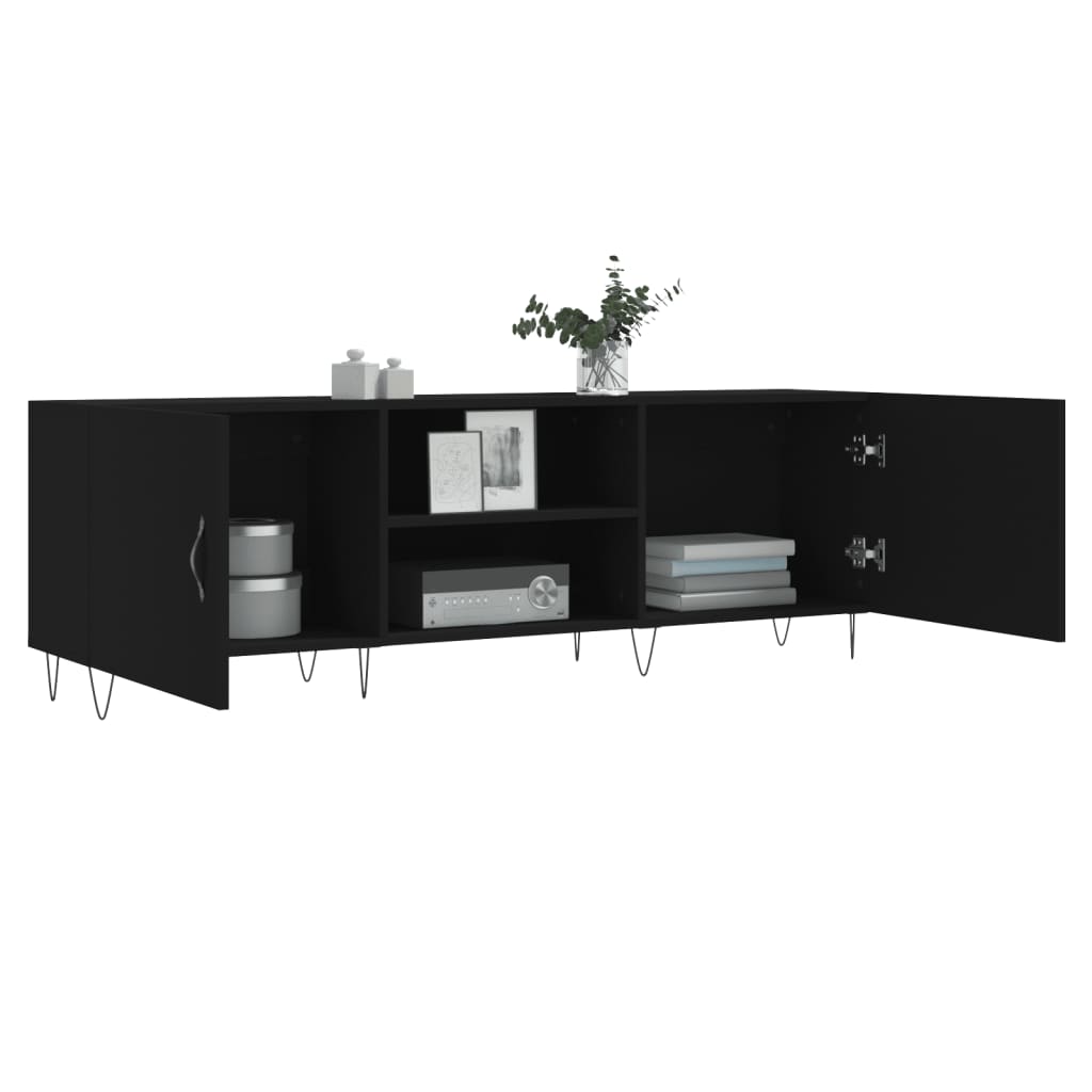 vidaXL TV Cabinet Black 150x30x50 cm Engineered Wood