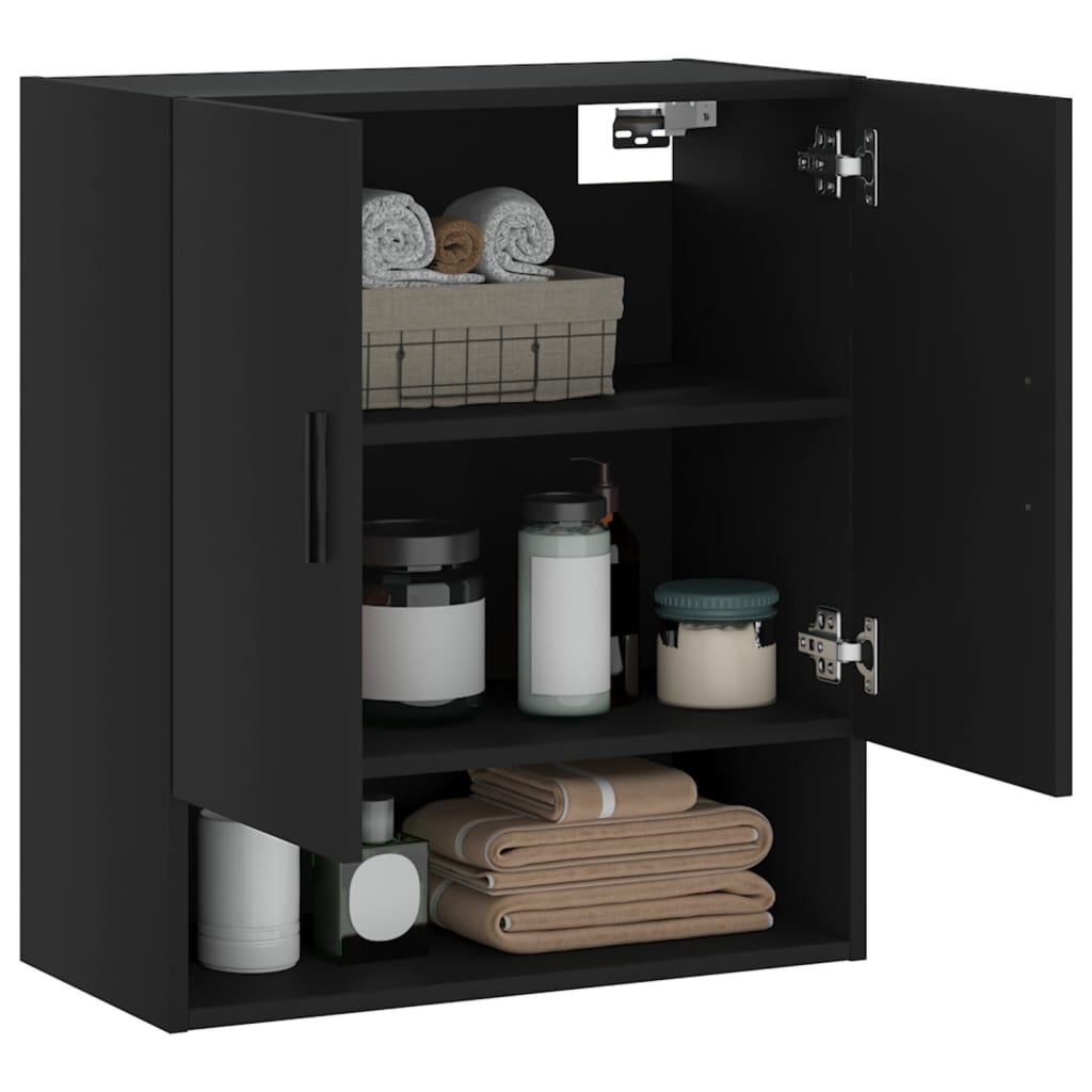 vidaXL Wall Cabinet Black 60x31x70 cm Engineered Wood