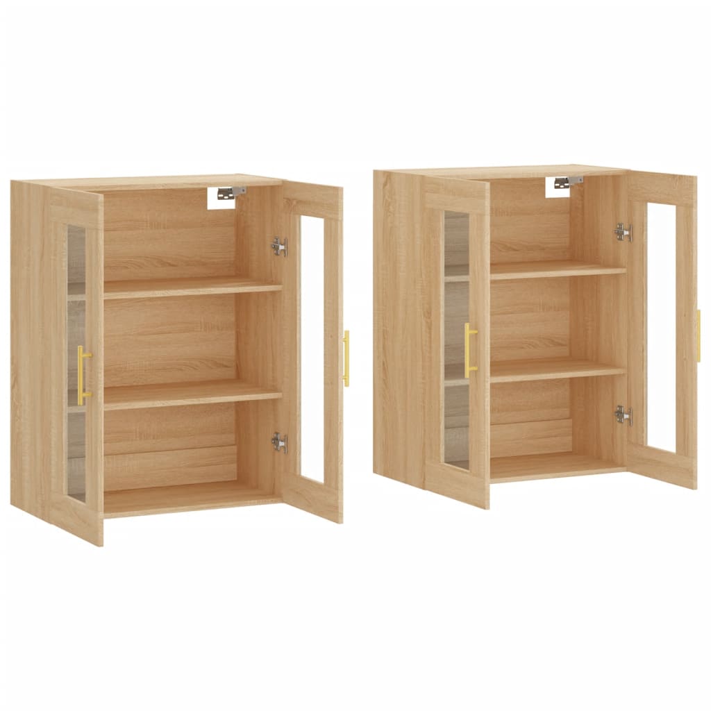 vidaXL Wall Mounted Cabinets 2 pcs Sonoma Oak Engineered Wood