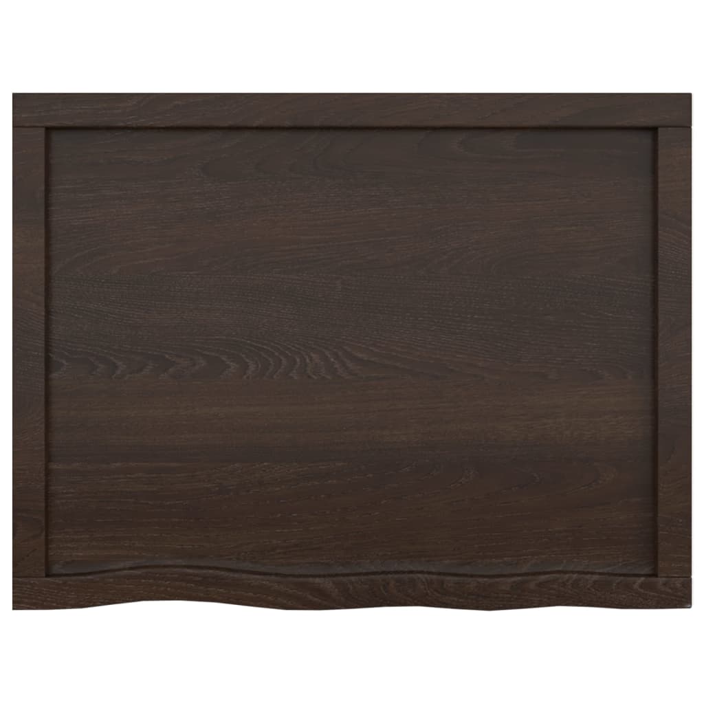 vidaXL Bathroom Countertop Dark Brown 80x60x(2-6) cm Treated Solid Wood