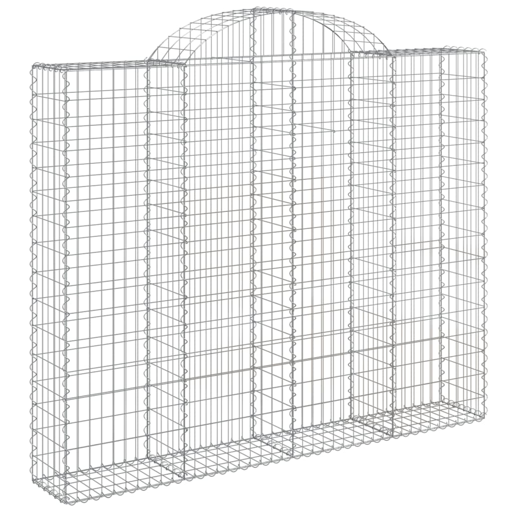 vidaXL Arched Gabion Baskets 5 pcs 200x30x160/180 cm Galvanised Iron