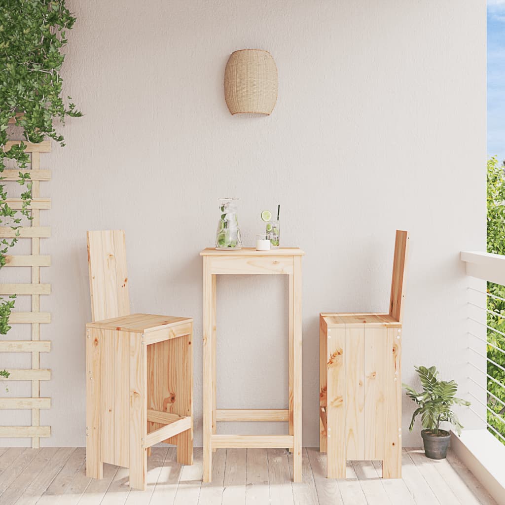 vidaXL Bar Stools 2 pcs 40x42x120 cm Solid Wood Pine