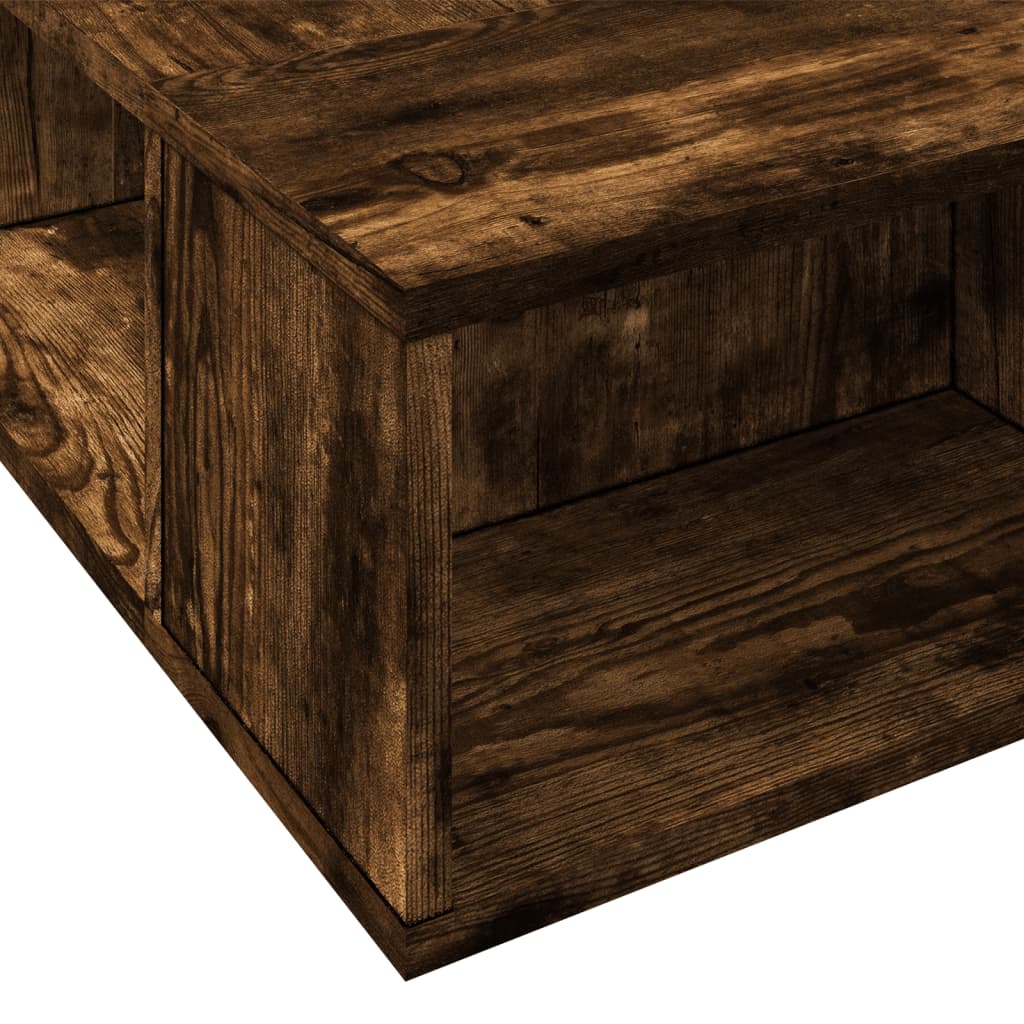 vidaXL Bed Frame Smoked Oak 135x190 cm Double Engineered Wood