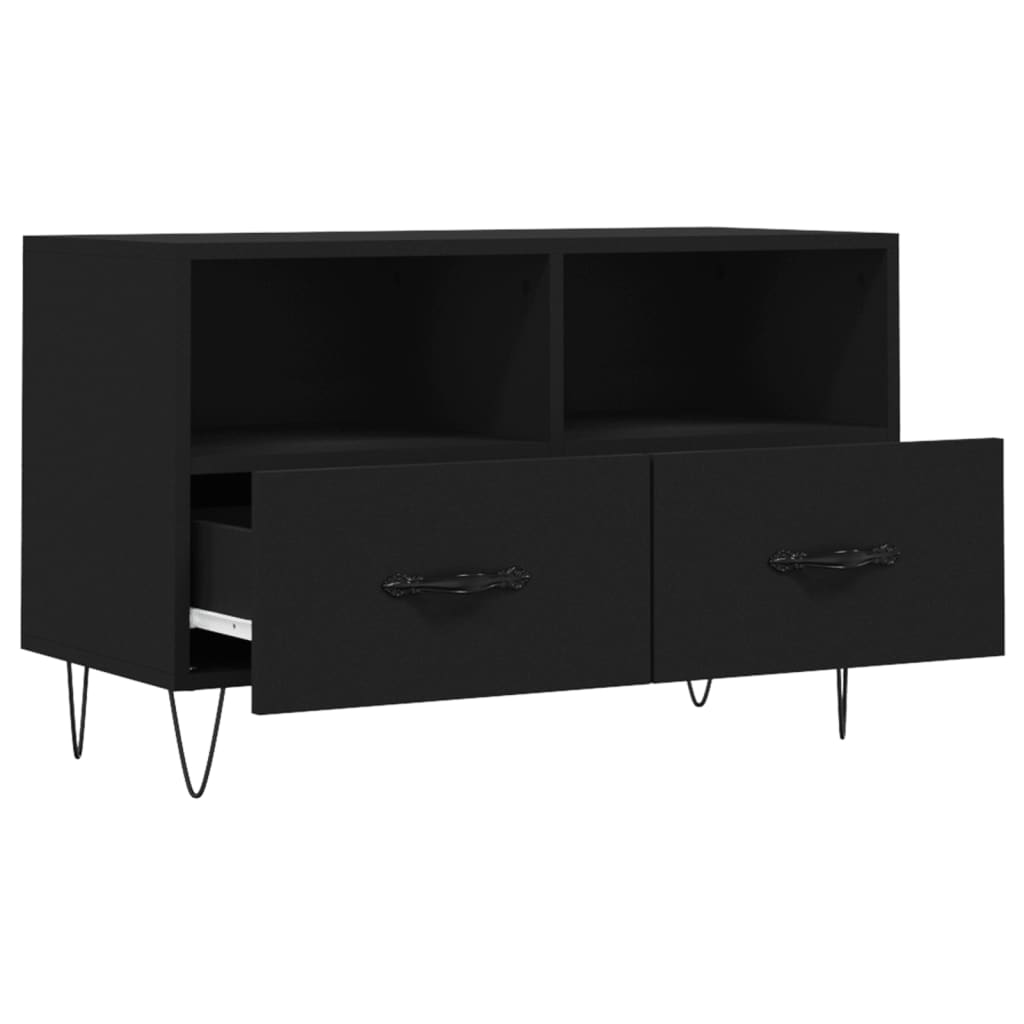 vidaXL TV Cabinet Black 80x36x50 cm Engineered Wood