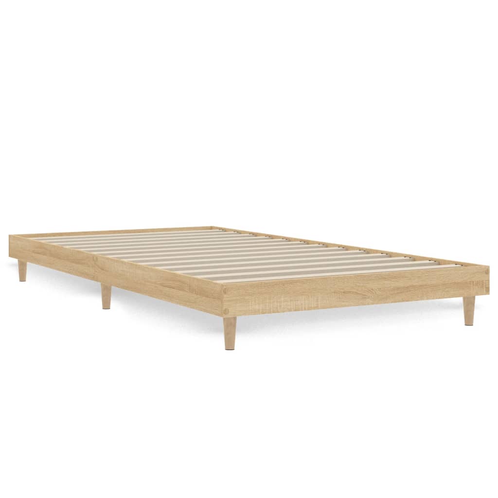 vidaXL Bed Frame without Mattress Sonoma Oak 100x200 cm Engineered Wood