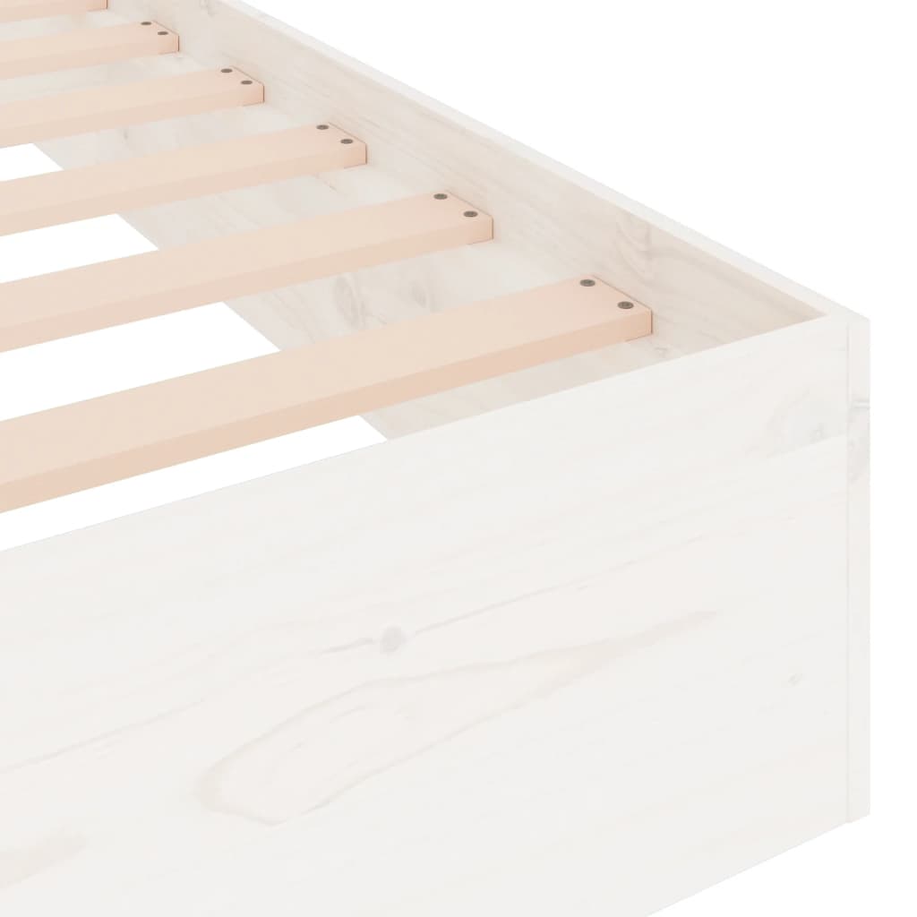 vidaXL Bed Frame without Mattress White Solid Wood 100x200 cm