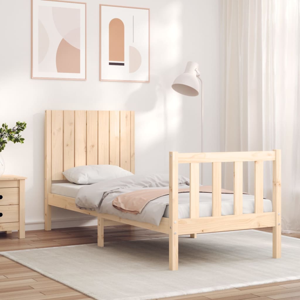 vidaXL Bed Frame without Mattress Small Single Solid Wood Pine