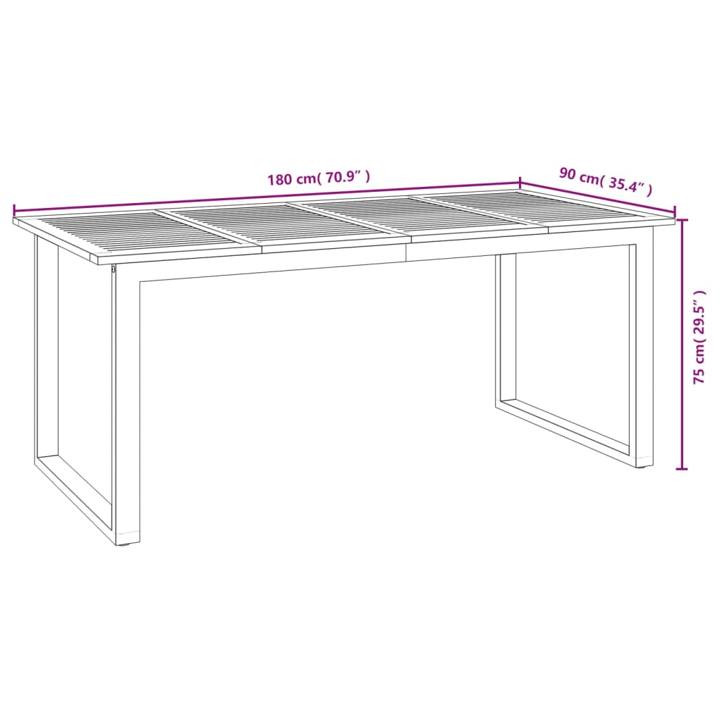 vidaXL 7 Piece Garden Dining Set Solid Wood Acacia and Metal