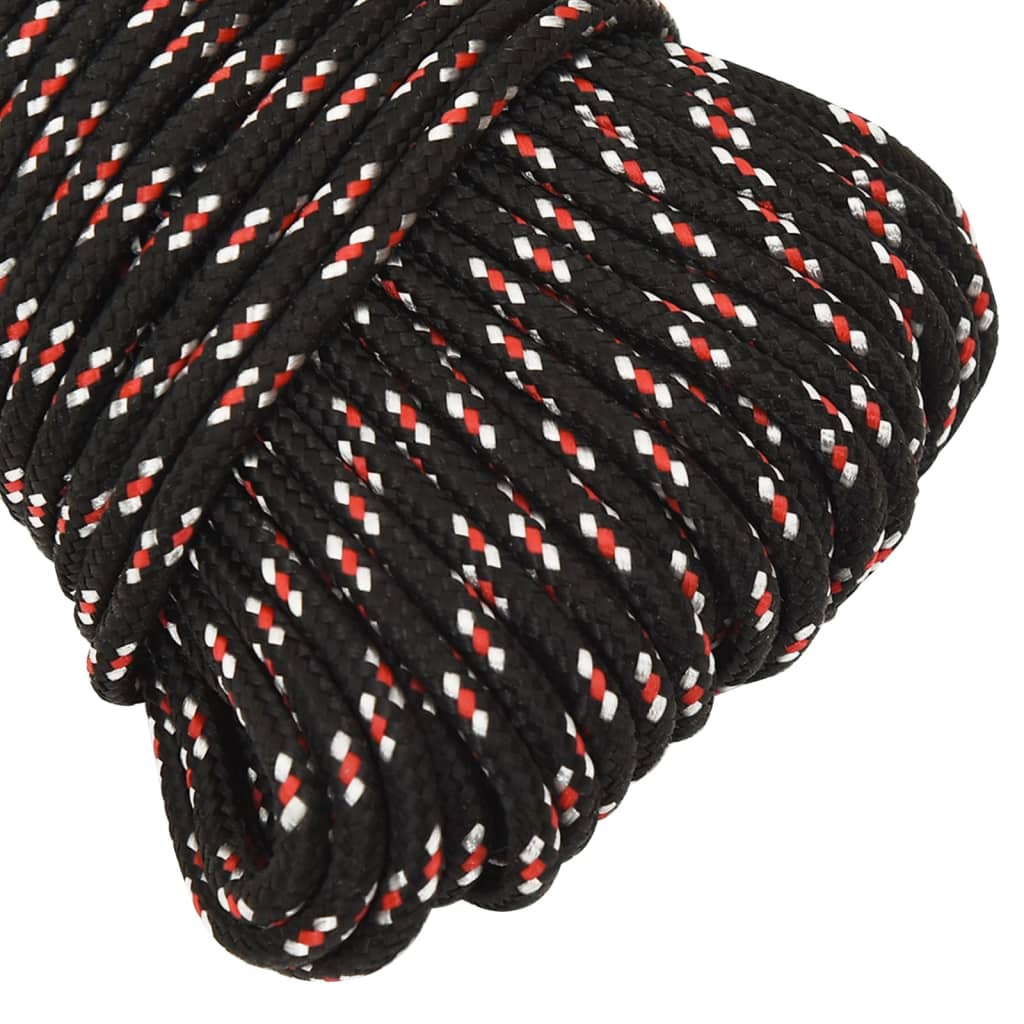 vidaXL Boat Rope Black 3 mm 25 m Polypropylene