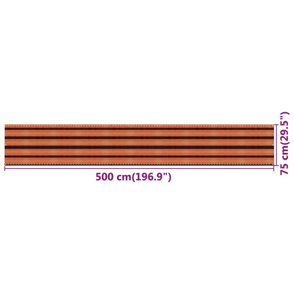 vidaXL Balcony Screen Multicolour 75x500 cm HDPE