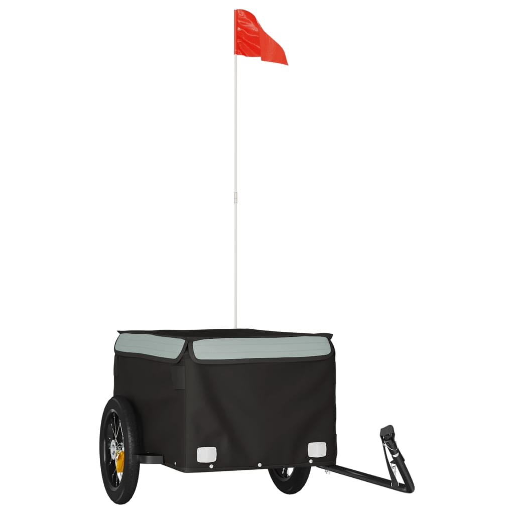 vidaXL Bike Trailer Black and Grey 30 kg Iron