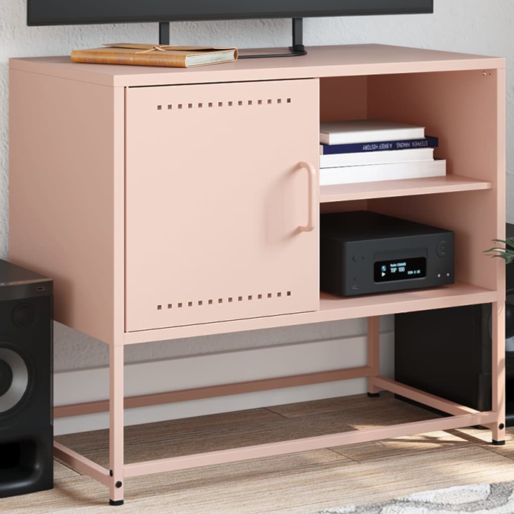 vidaXL TV Cabinet Pink 68x39x60.5 cm Steel