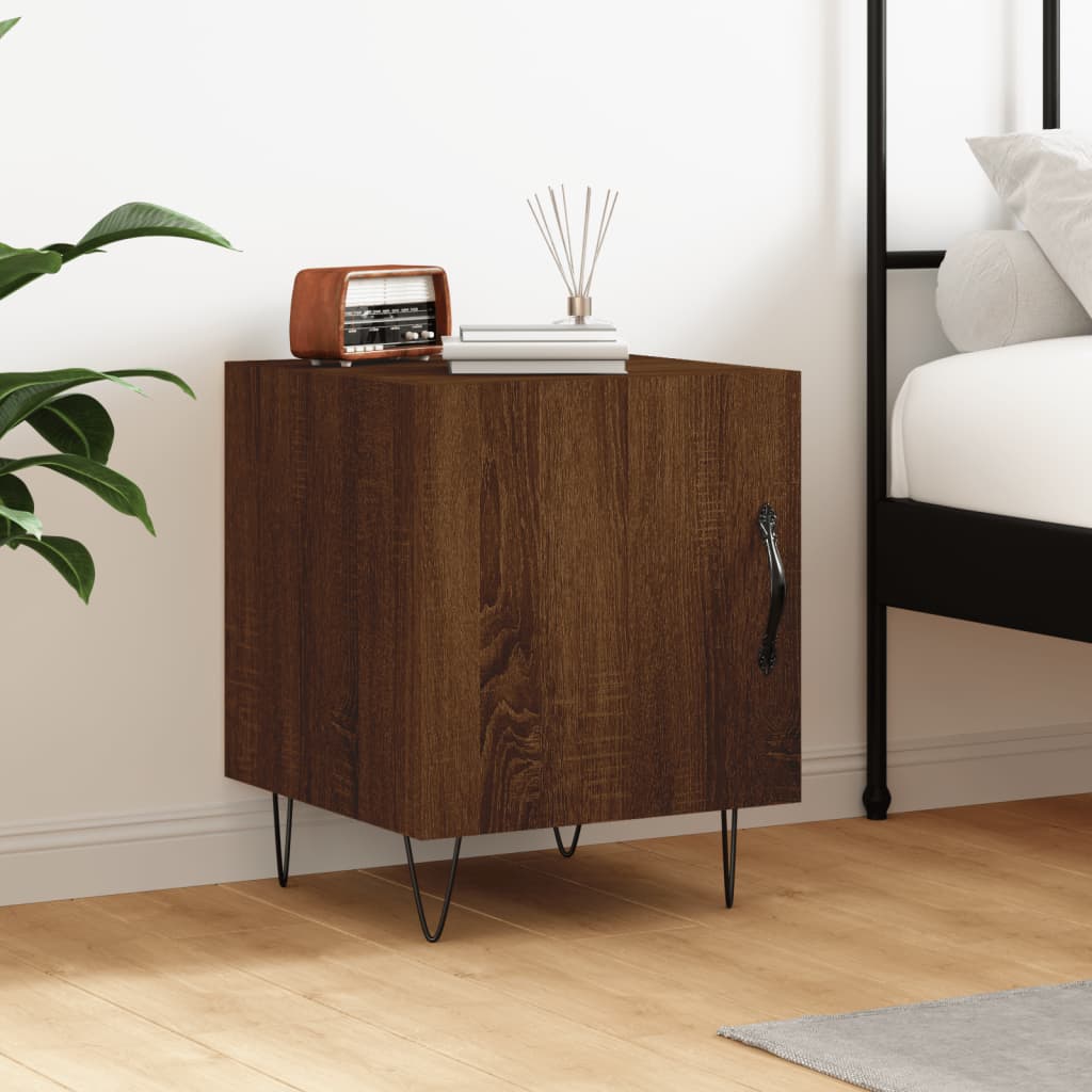 vidaXL Bedside Cabinet Brown Oak 40x40x50 cm Engineered Wood