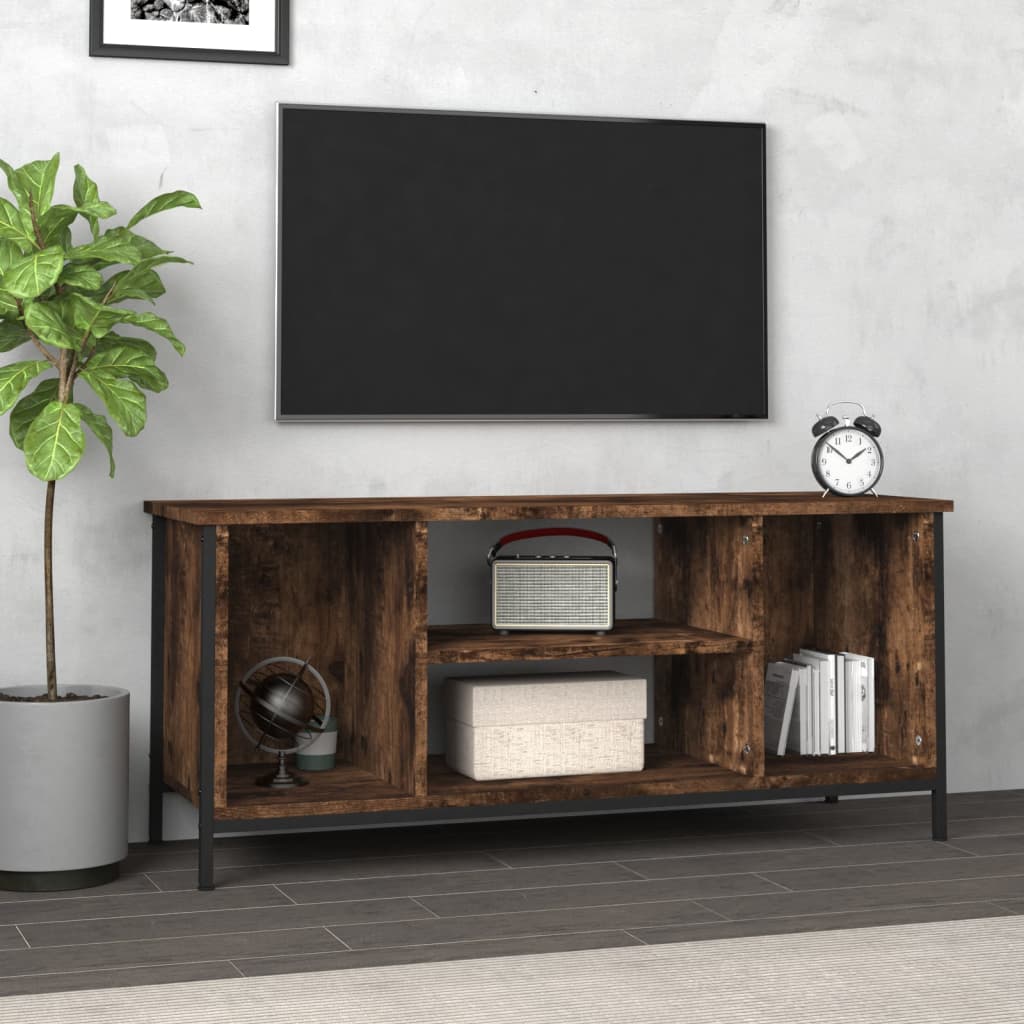 vidaXL TV Cabinet Smoked Oak 102x35x45 cm Engineered Wood