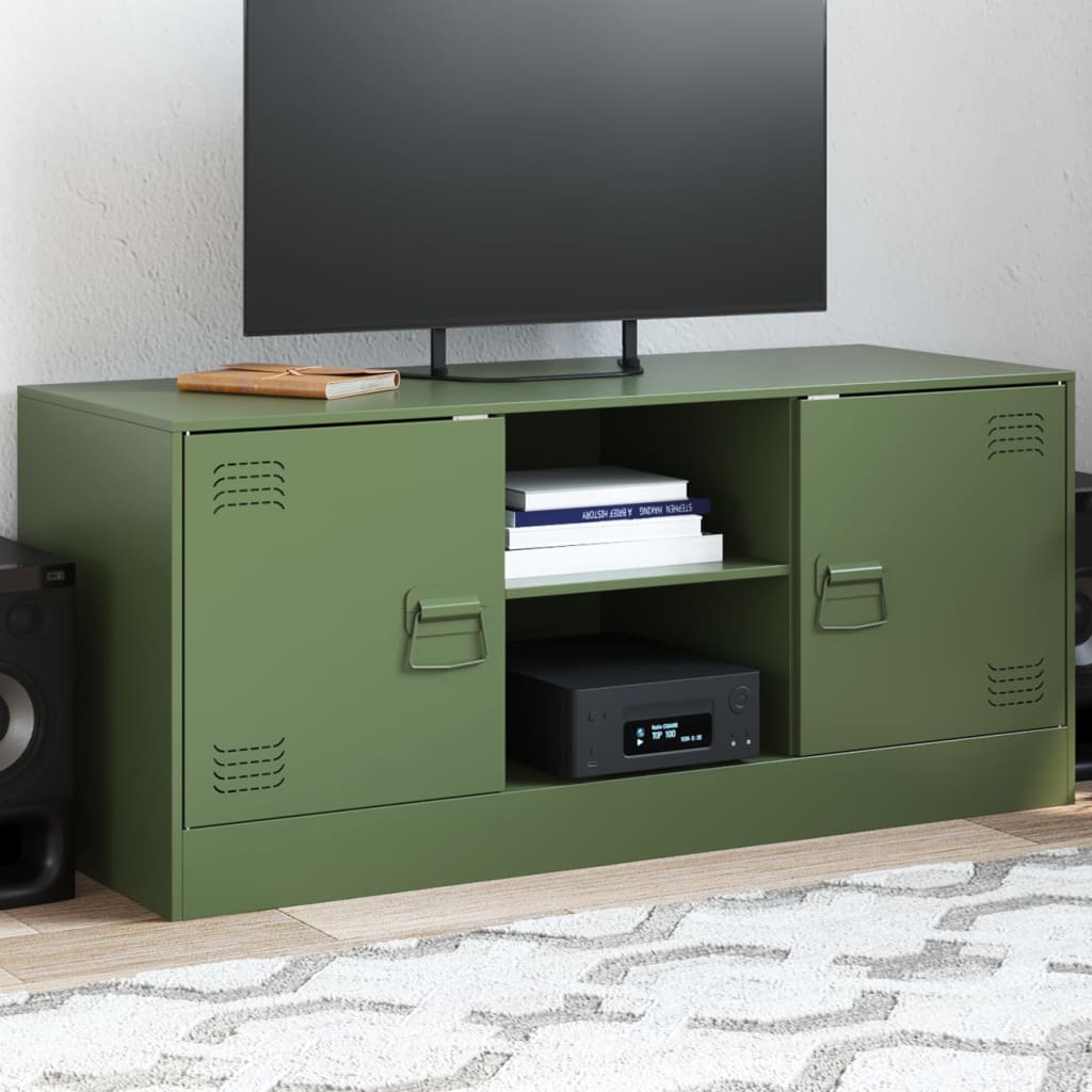 vidaXL TV Cabinet Olive Green 99x39x44 cm Steel