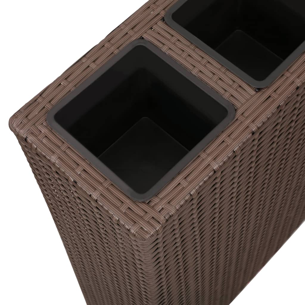 vidaXL Garden Raised Bed with 4 Pots 2 pcs Poly Rattan Brown(2x41085)