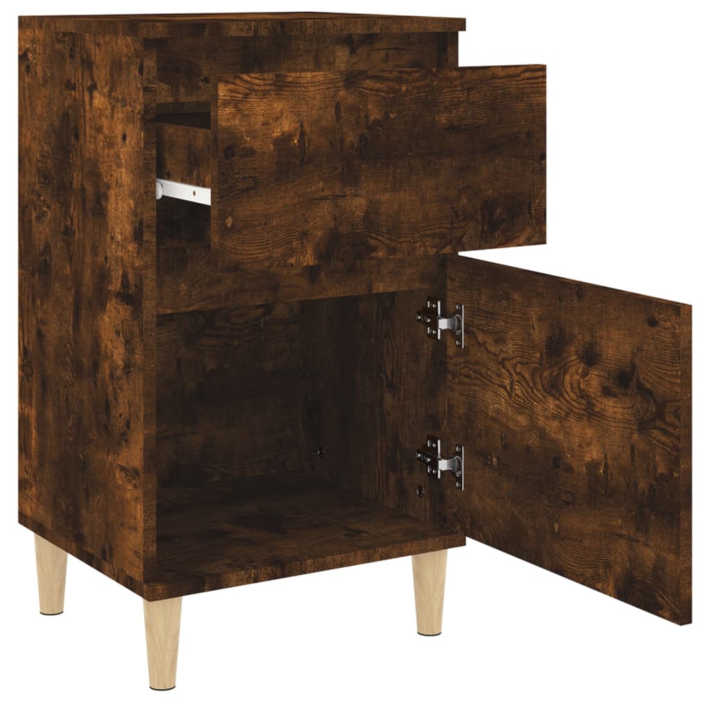 vidaXL Bedside Cabinets 2 pcs Smoked Oak 40x35x70 cm