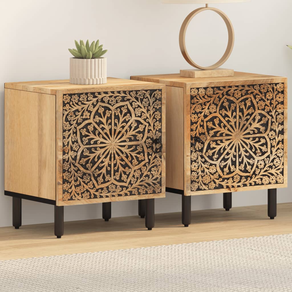 vidaXL Bedside Cabinets 2 pcs 40x33x46 cm Solid Wood Mango