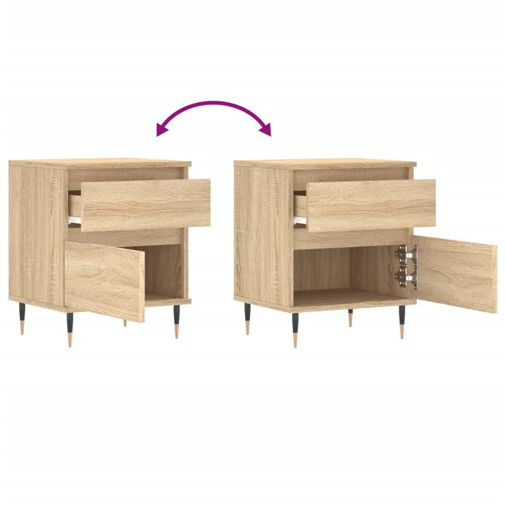 vidaXL Bedside Cabinets 2 pcs Sonoma Oak 40x35x50 cm Engineered Wood