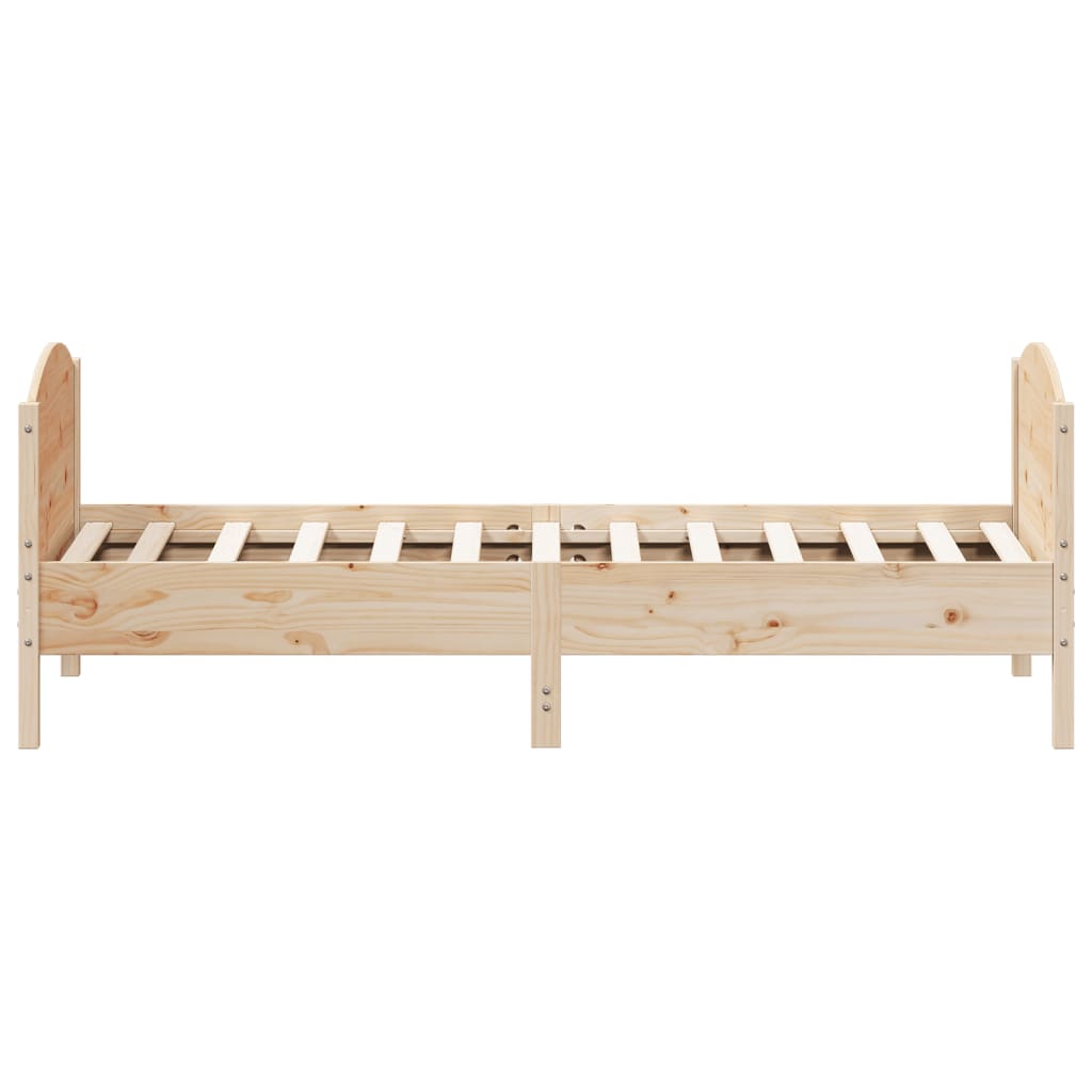 vidaXL Bed Frame without Mattress 75x190 cm Small Single Solid Wood Pine