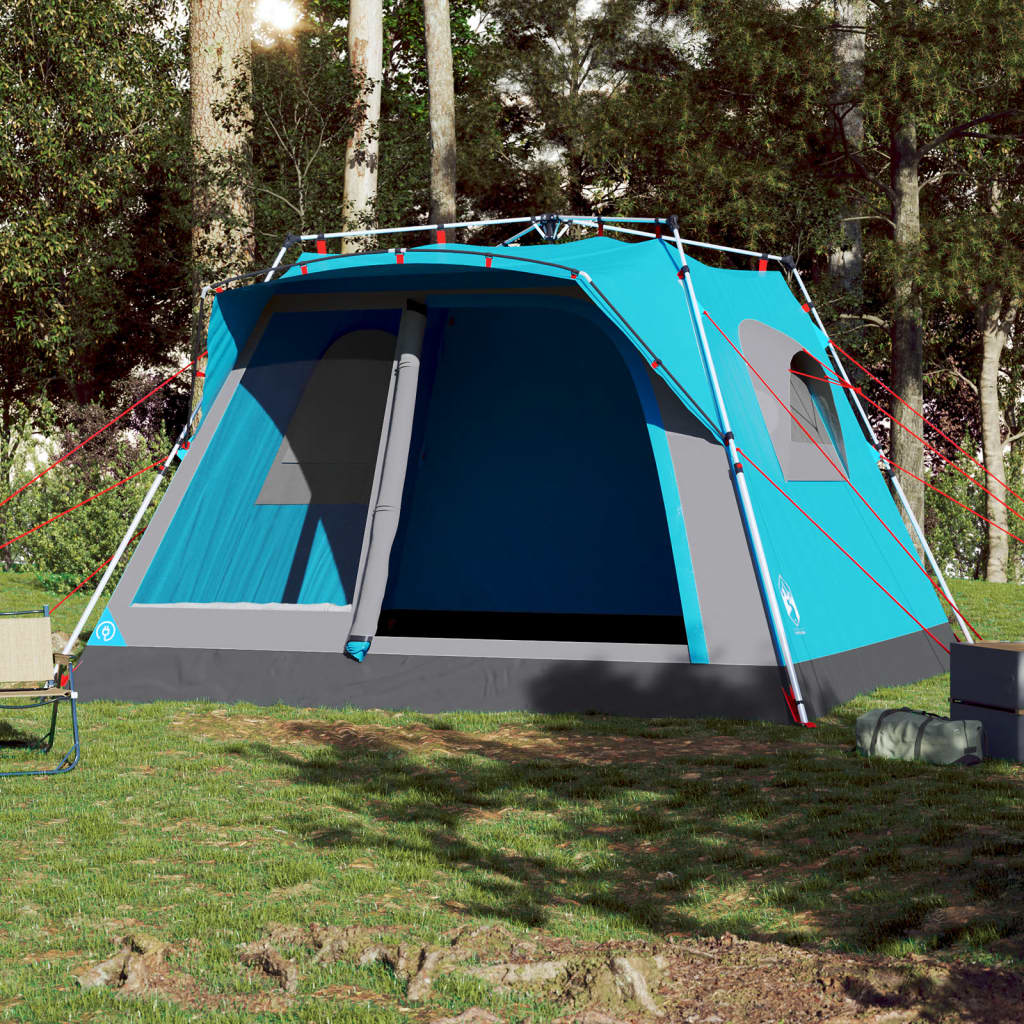 vidaXL Family Tent Cabin 7-Person Blue Quick Release