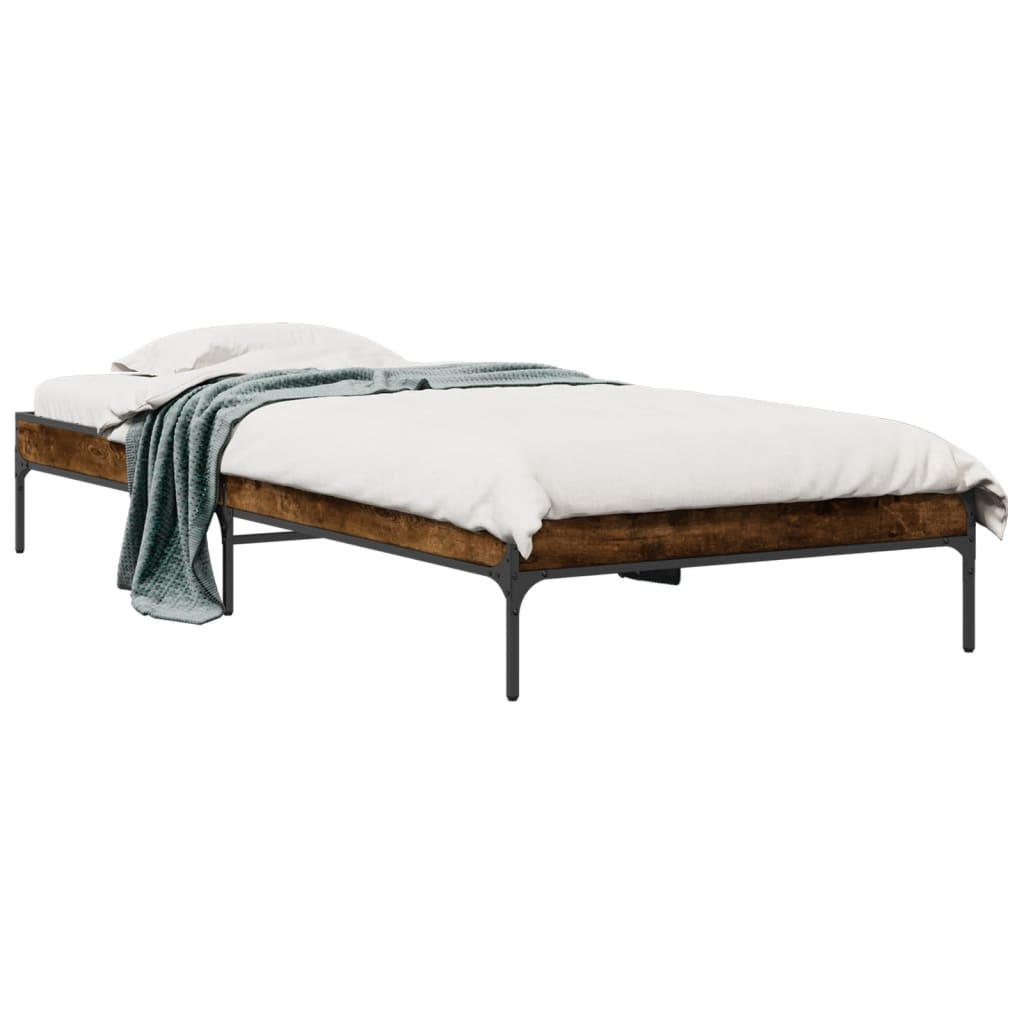 vidaXL Bed Frame without Mattress Smoked Oak 90x200 cm