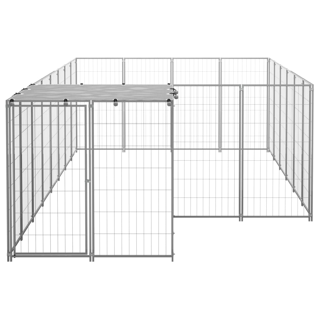 vidaXL Dog Kennel Silver 8.47 m² Steel